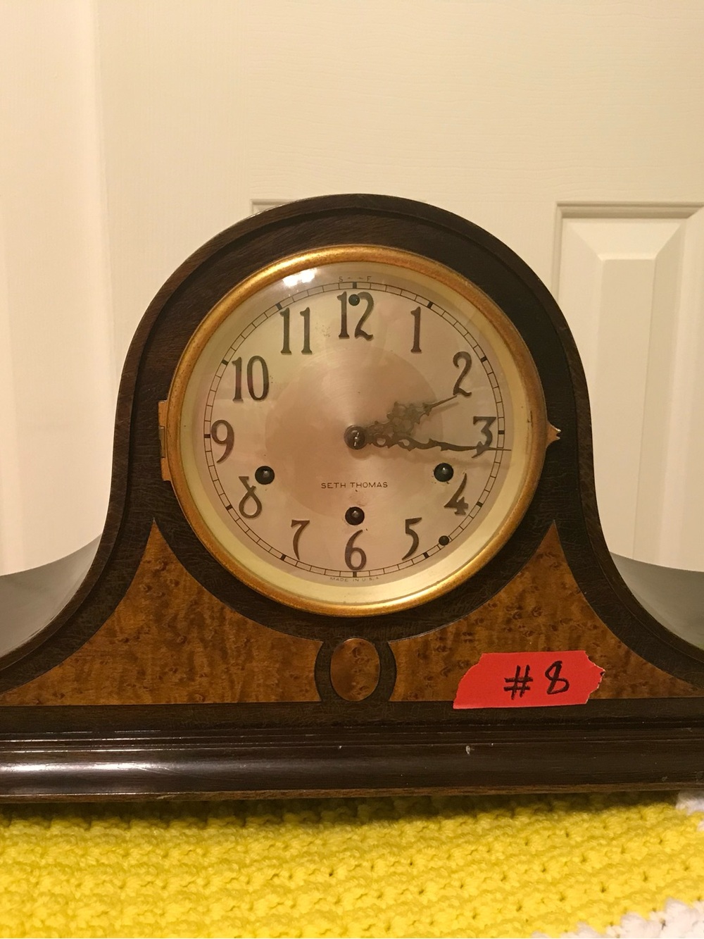 Brown & Gold Mantel Clock Wall Decor